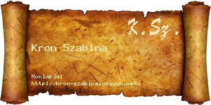 Kron Szabina névjegykártya