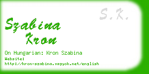 szabina kron business card